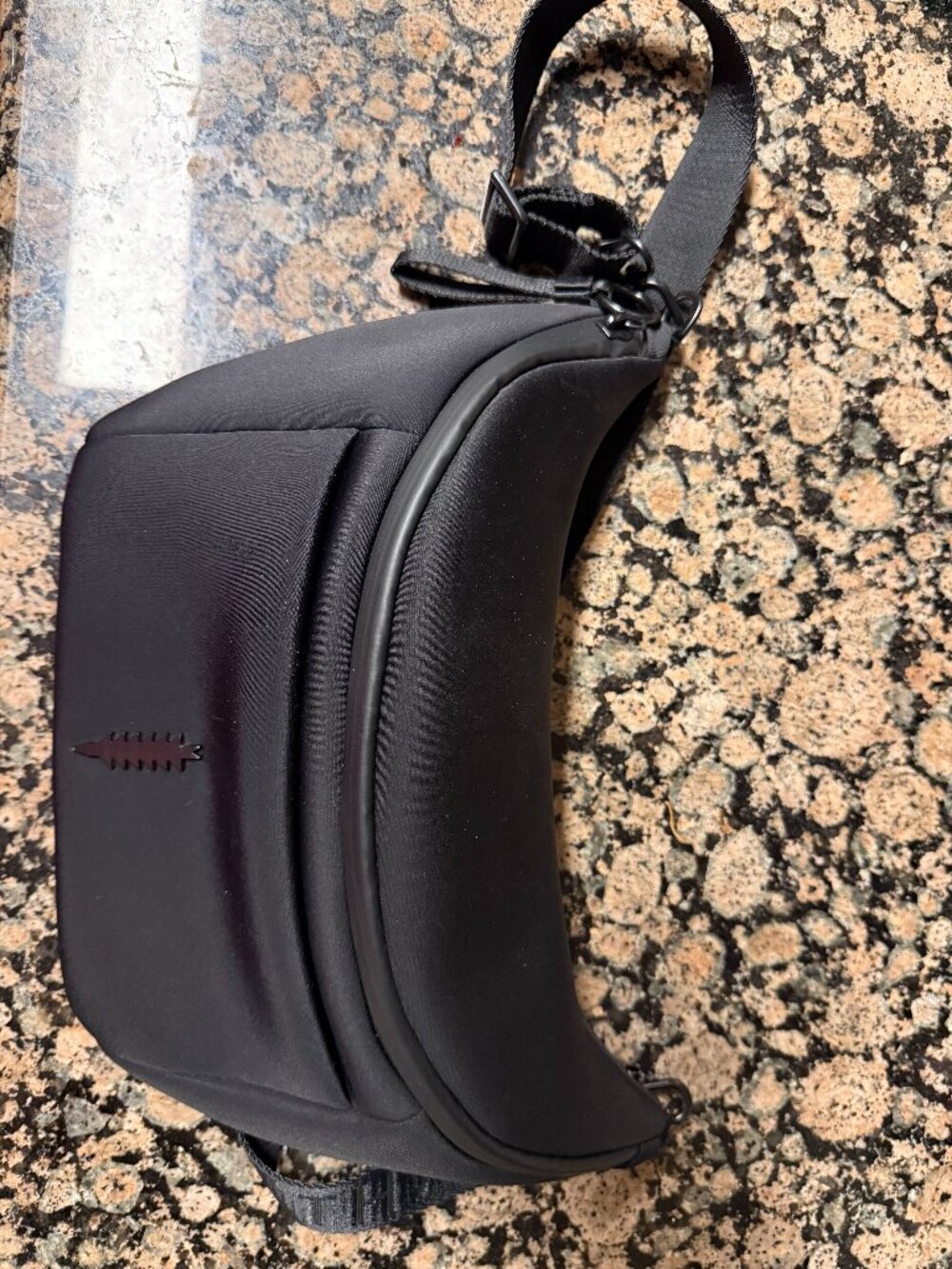 THACKER Neoprene Crossbody Bag Black Solid Small